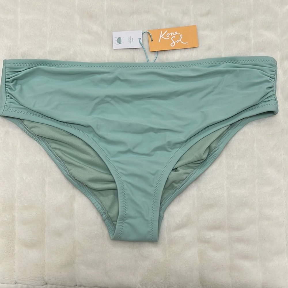 Kona Sol Mint High Coverage Hipster Swim Bottoms